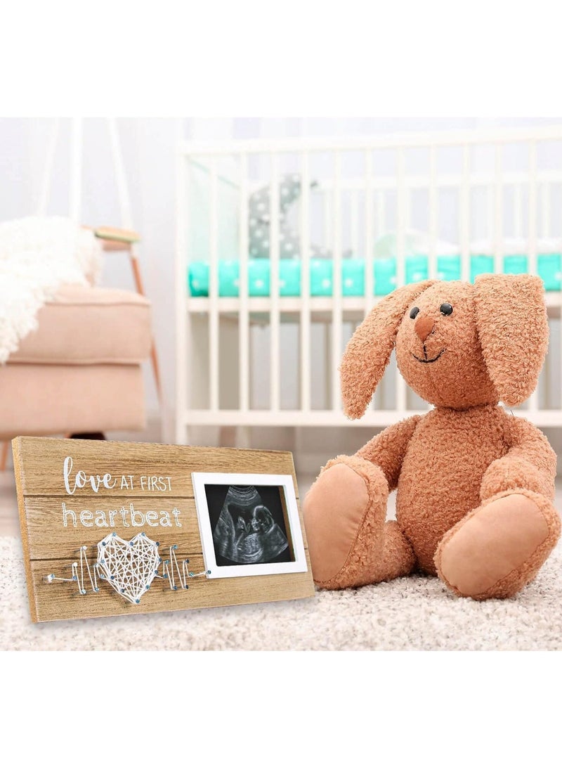 ChicAbode New Mom Gifts - Pregnancy Announcements Ideas Baby Gender Reveal Gifts - Love At First Heartbeat Sonogram Picture Frame for Standard 4" x 3" Ultrasound Photo - Image 2